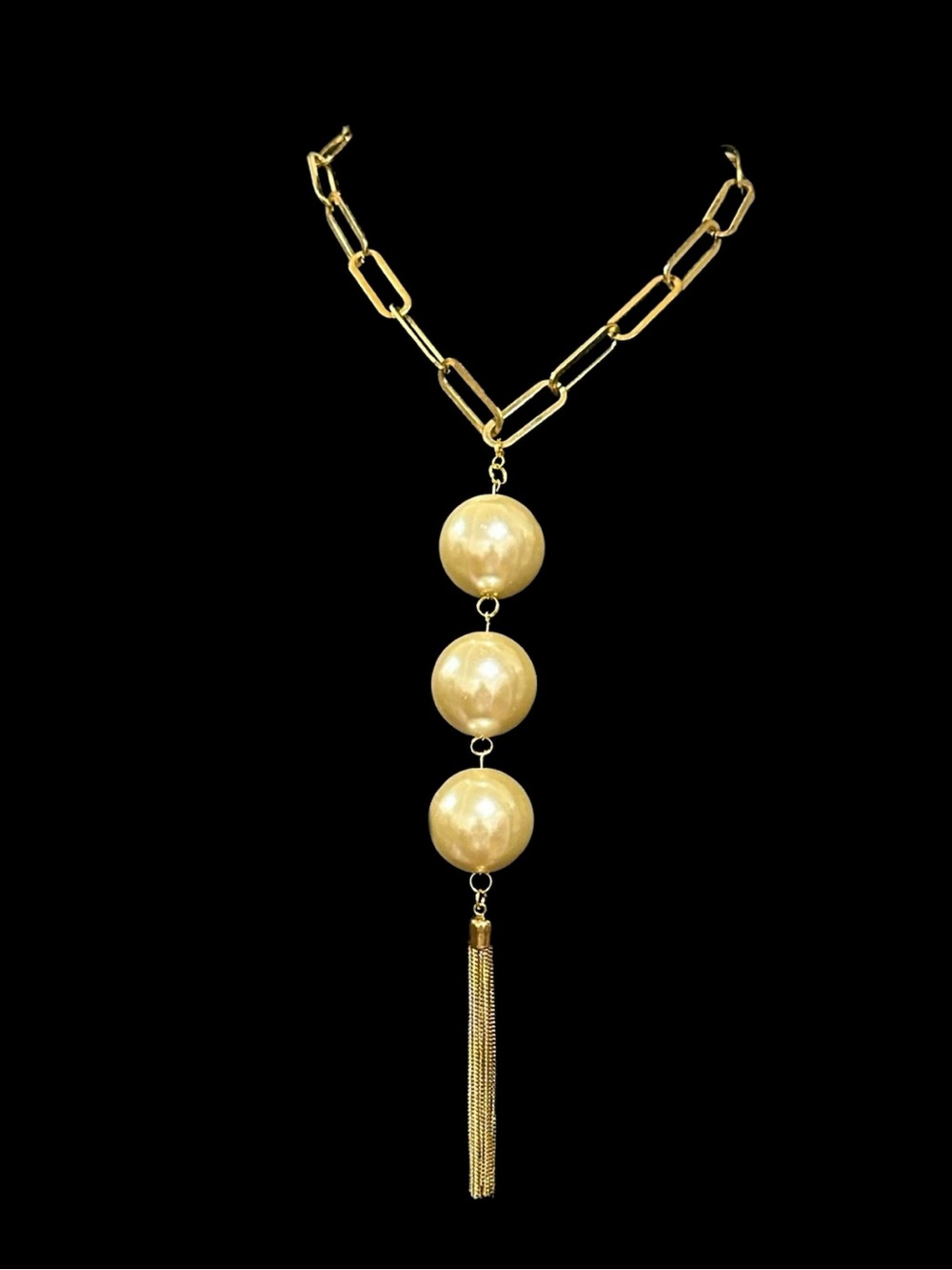 Gold Pearl Drop Pendant Necklace - Unbranded